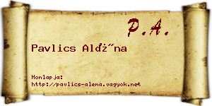 Pavlics Aléna névjegykártya